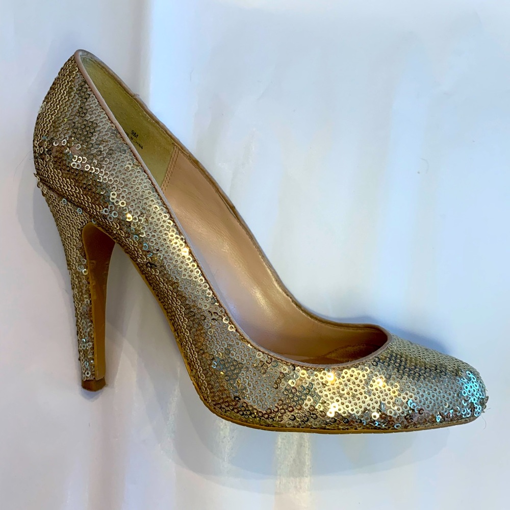 Sequined Heels - Gold